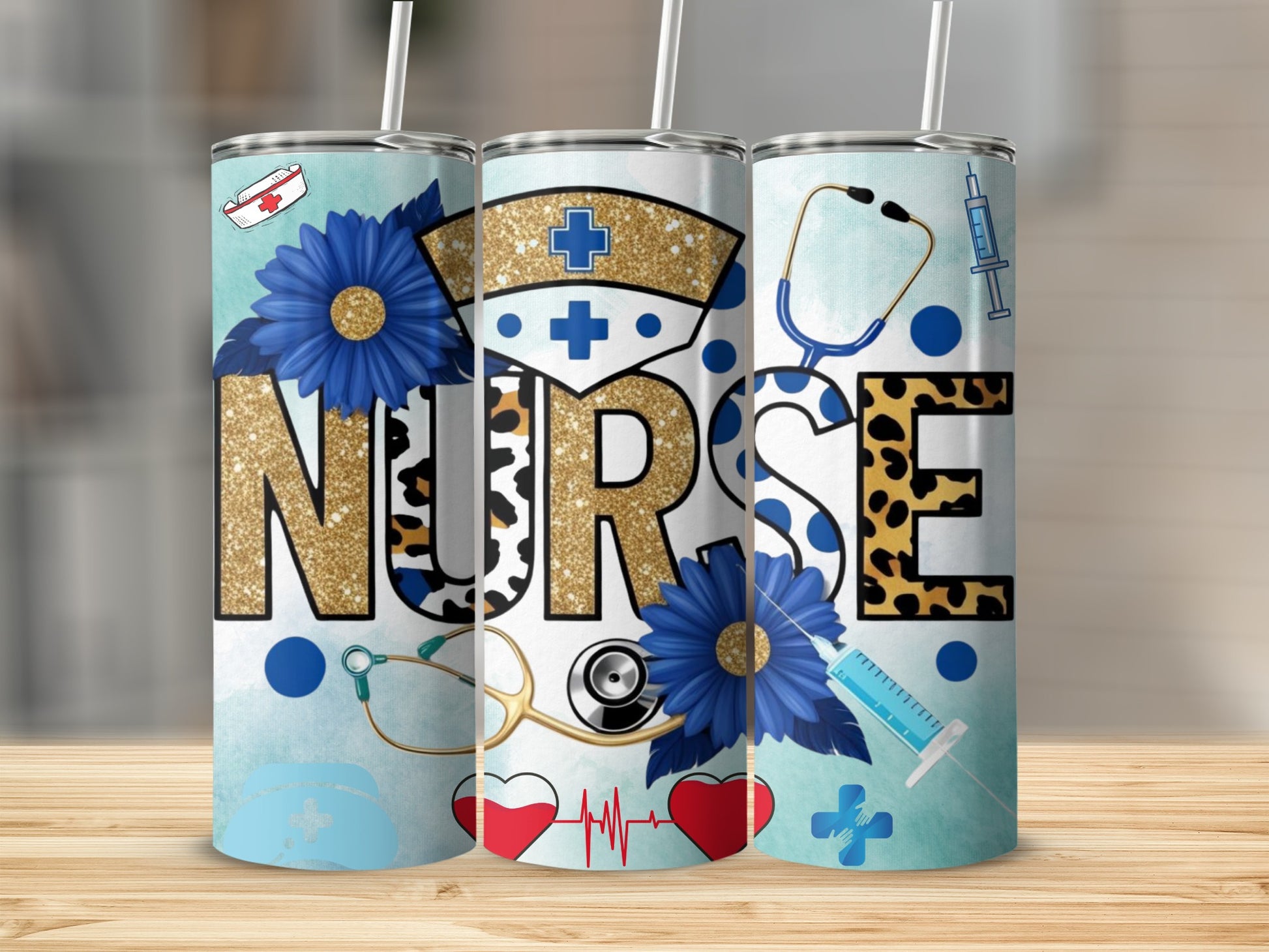 Nurse Themed Skinny Tumbler for Healthcare Workers