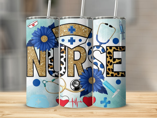 Nurse Themed Skinny Tumbler for Healthcare Workers