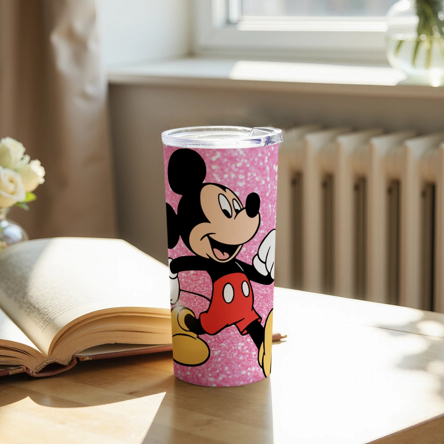 Mickey Mouse Pink Glitter Tumbler for Everyday Use