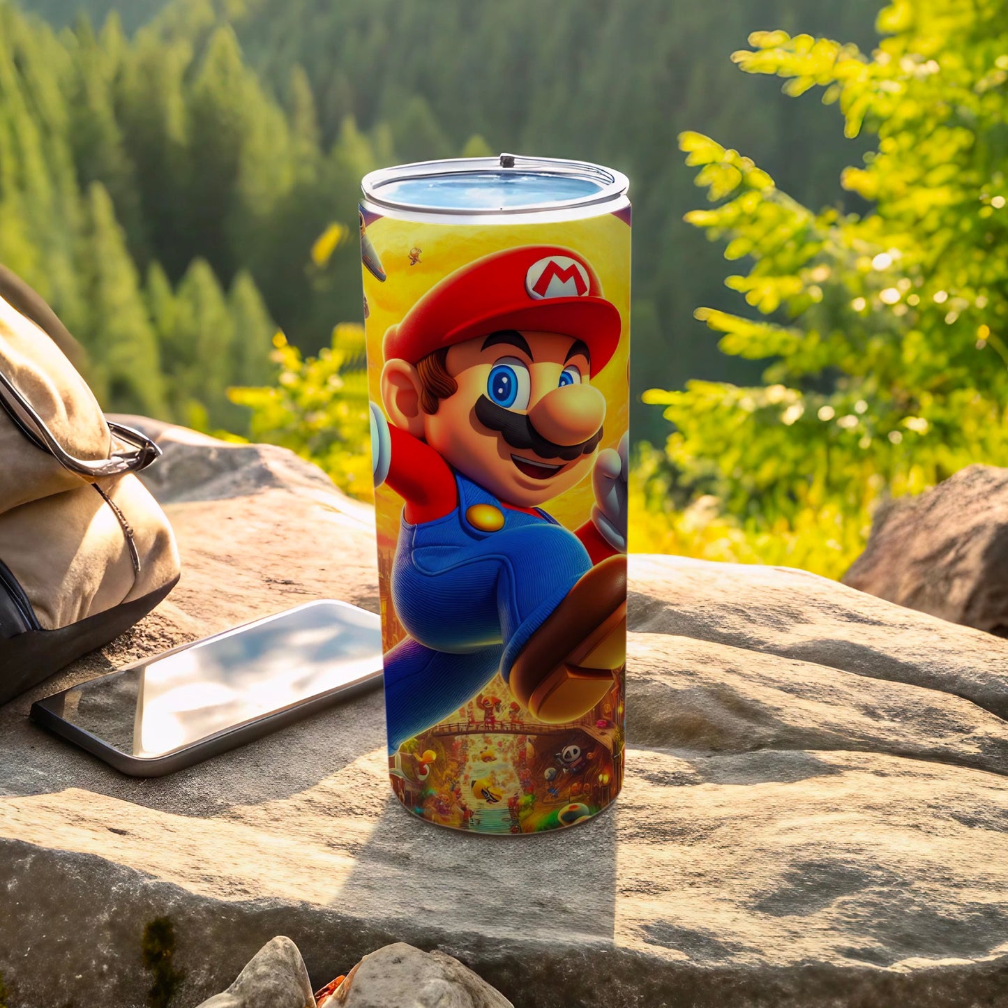 Vibrant Mario Game Character Tumbler for Outdoor Use