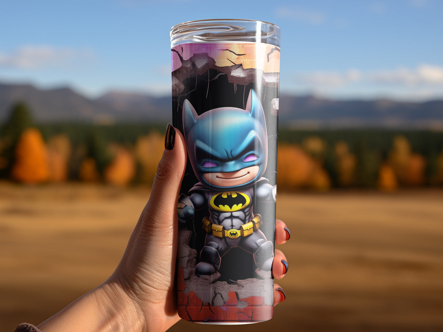 Batman Character Tumbler with Detailed Background