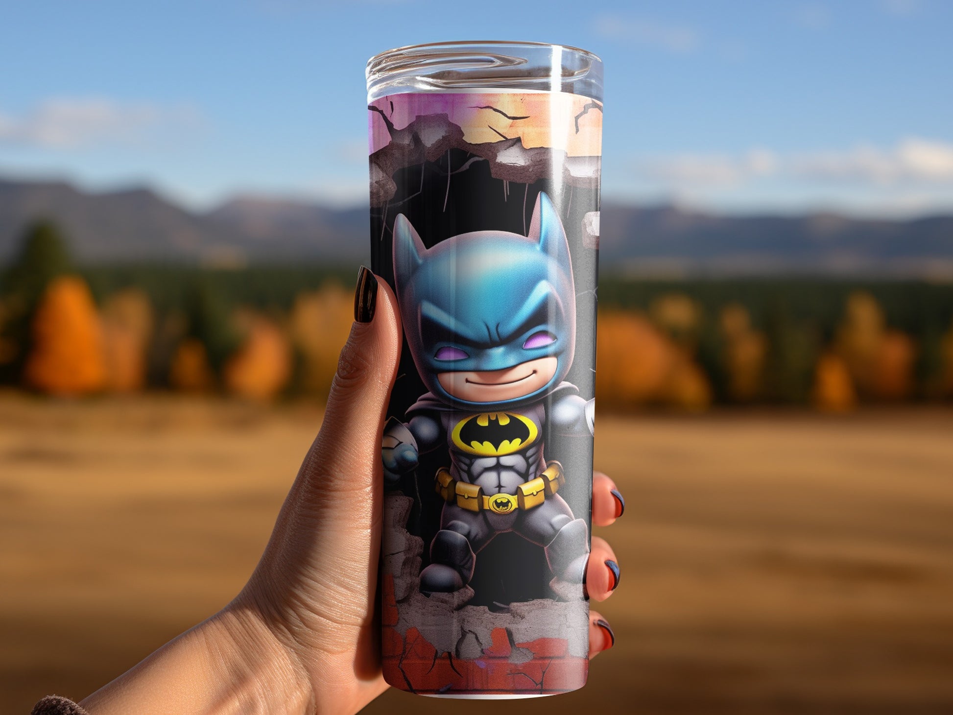 Batman Character Tumbler with Detailed Background