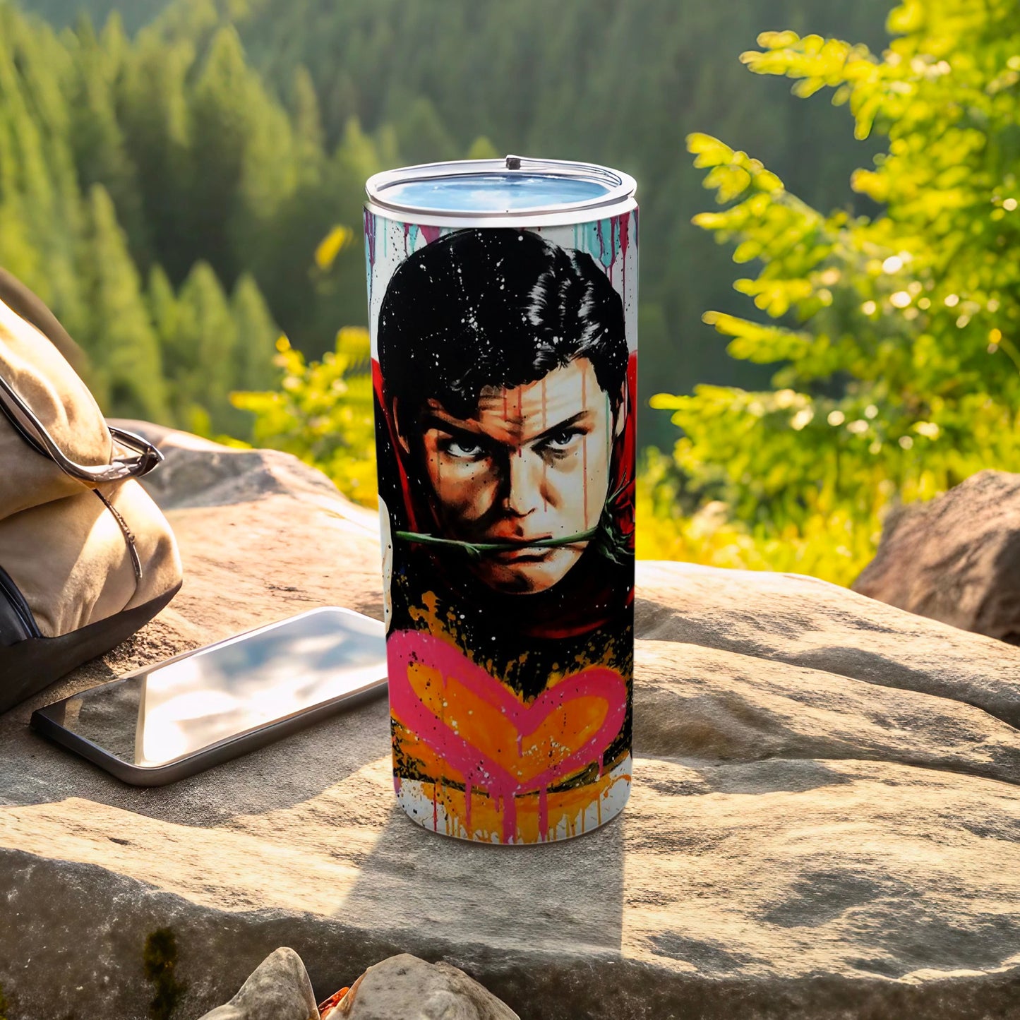 Intense Graffiti Style Man Rose Heart Tumbler product type