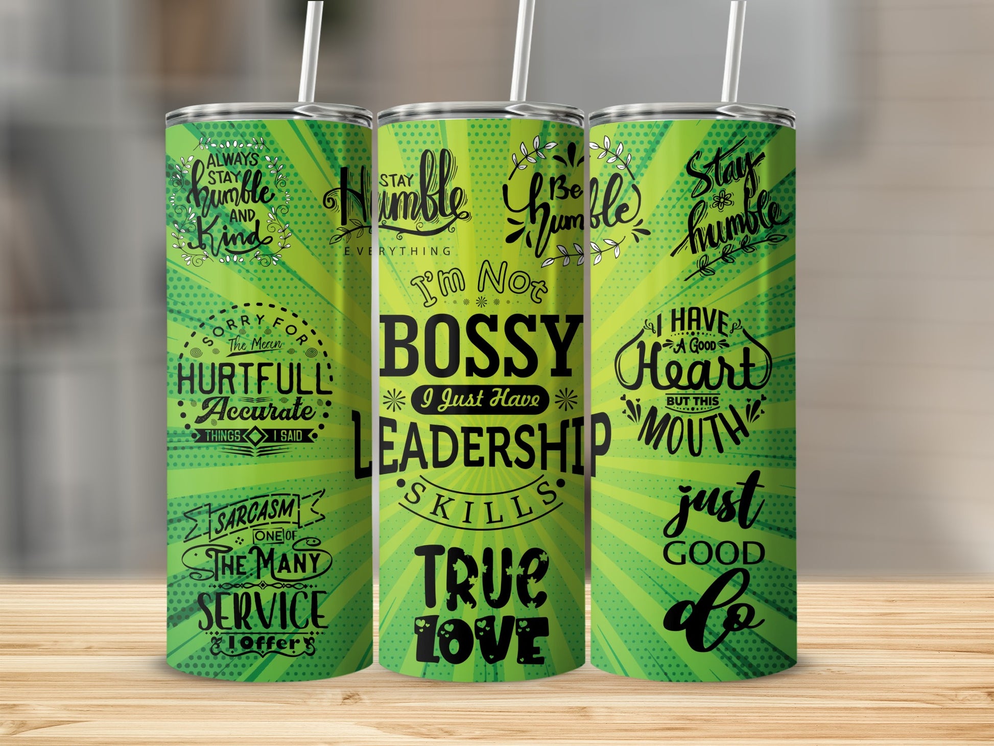 Inspirational Motivational Quote Design Tumbler with Straw
