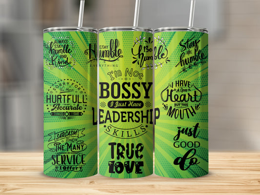 Inspirational Motivational Quote Design Tumbler with Straw