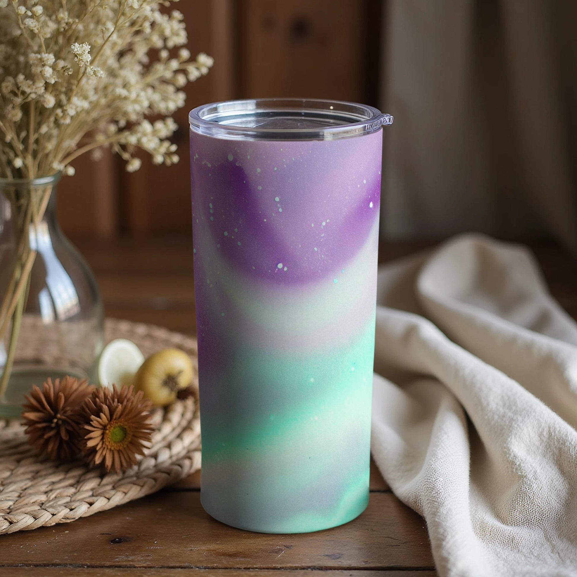 Colorful Galaxy-Themed Tumbler for Beverages