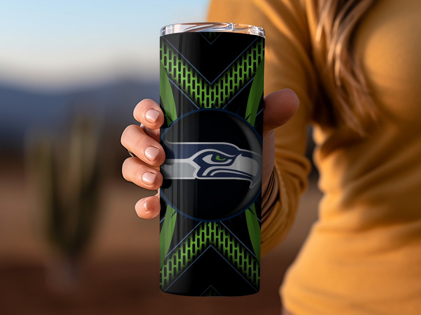 Seattle Seahawks Logo Football Team in Green Tumblers