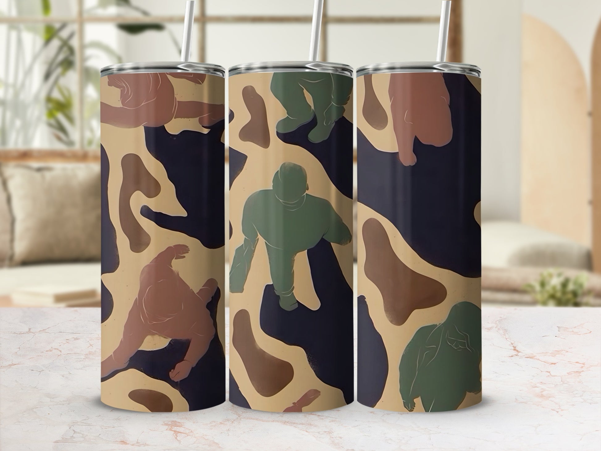 Camouflage Design Tall Skinny Tumbler Cup Product
