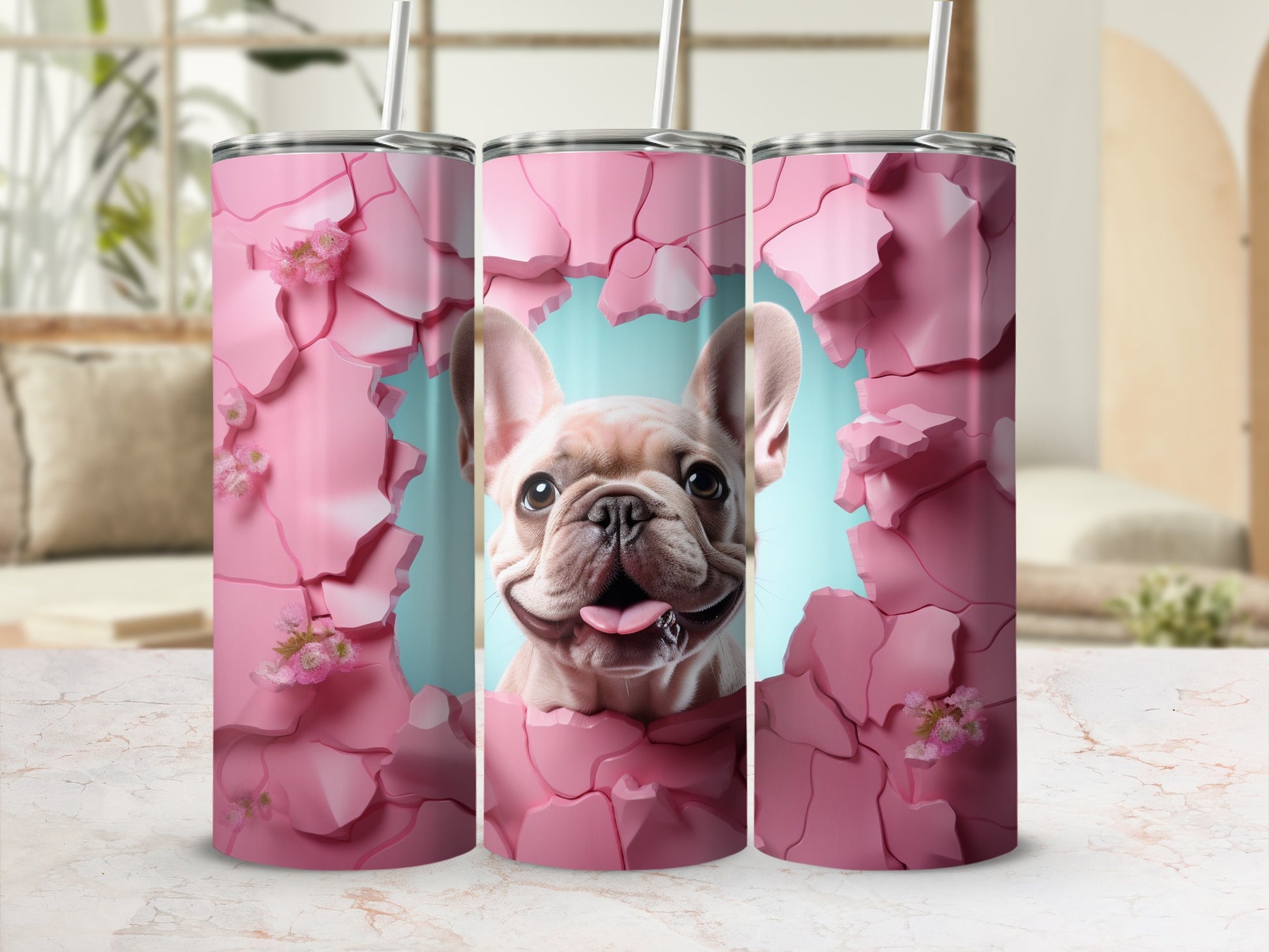Happy French Bulldog Puppy Pink Crack Wall product type
french bulldog puppy
cute dog design
pink crack pattern
flower accents
happy frenchie
dog lover gift
pet themed art
animal graphic
pink aesthetic
tumbler artwork
beverage container
drinkware item
unique dog print
frenchie puppy
playful design
sweet pup
dog illustration
canine pal
modern design
colorful tumbler