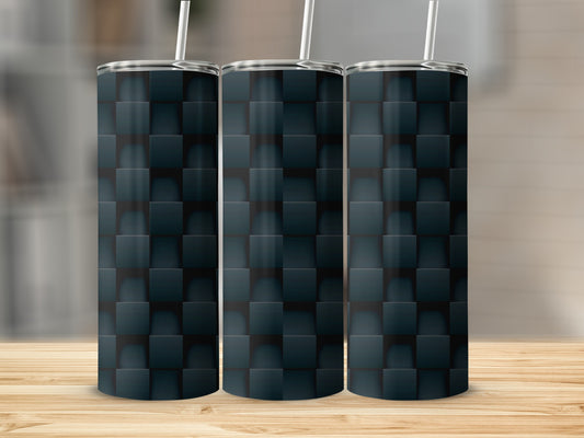 Dark Square Shapes Grid Pattern Modern Abstract Tumblers