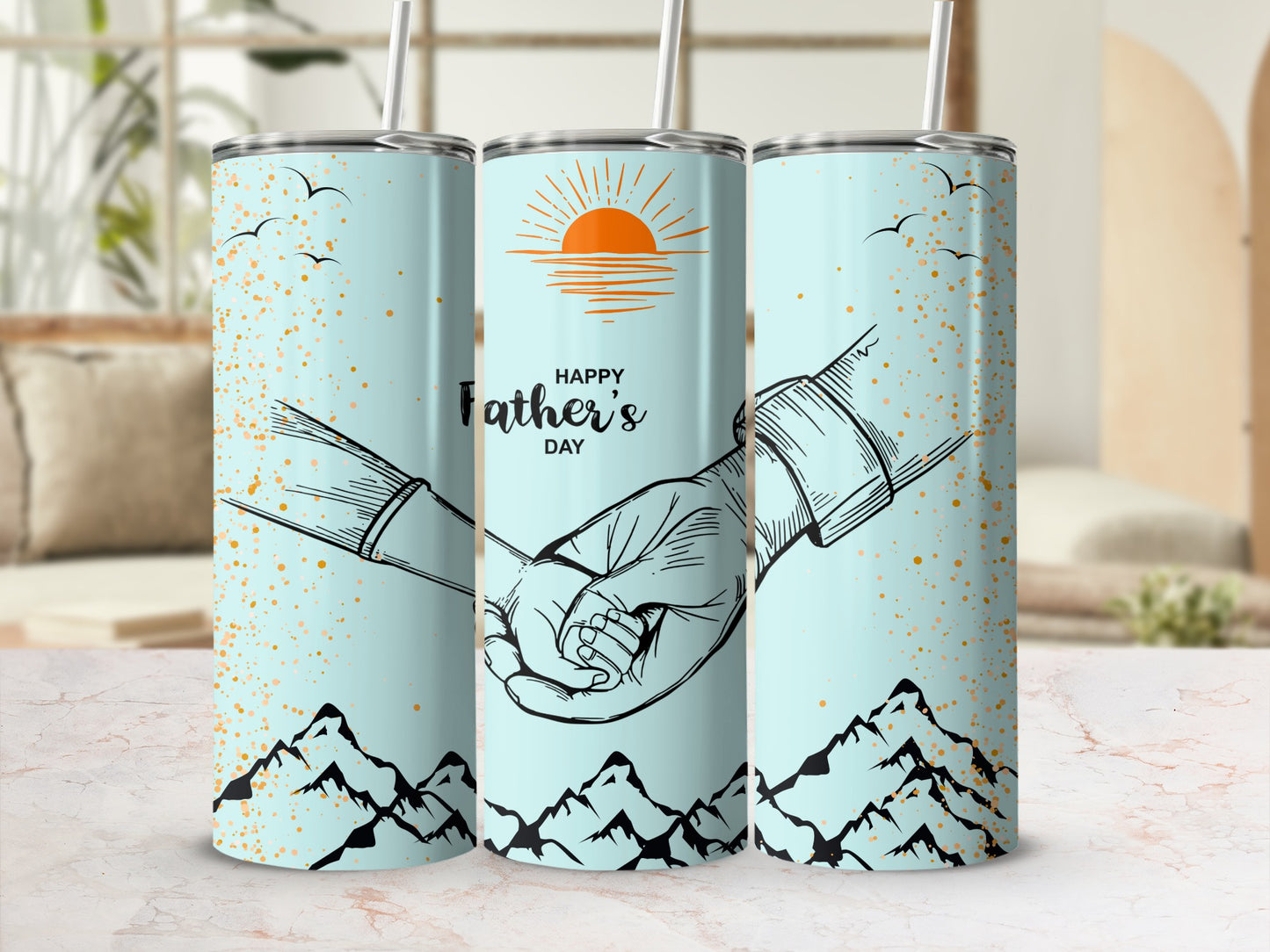 Happy Father's Day Hand Holding Design tumbler