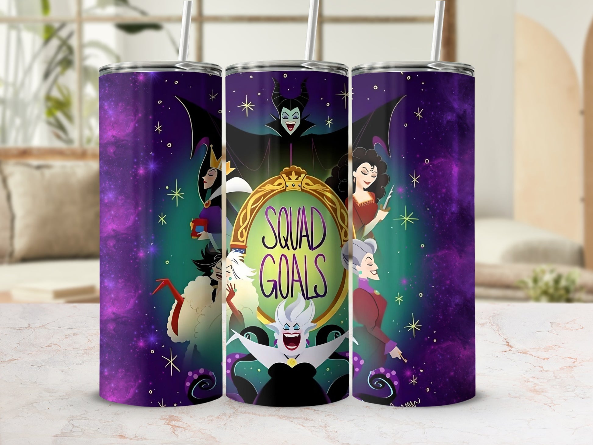 Squad Goals Villains Starry Design Tumbler 20oz