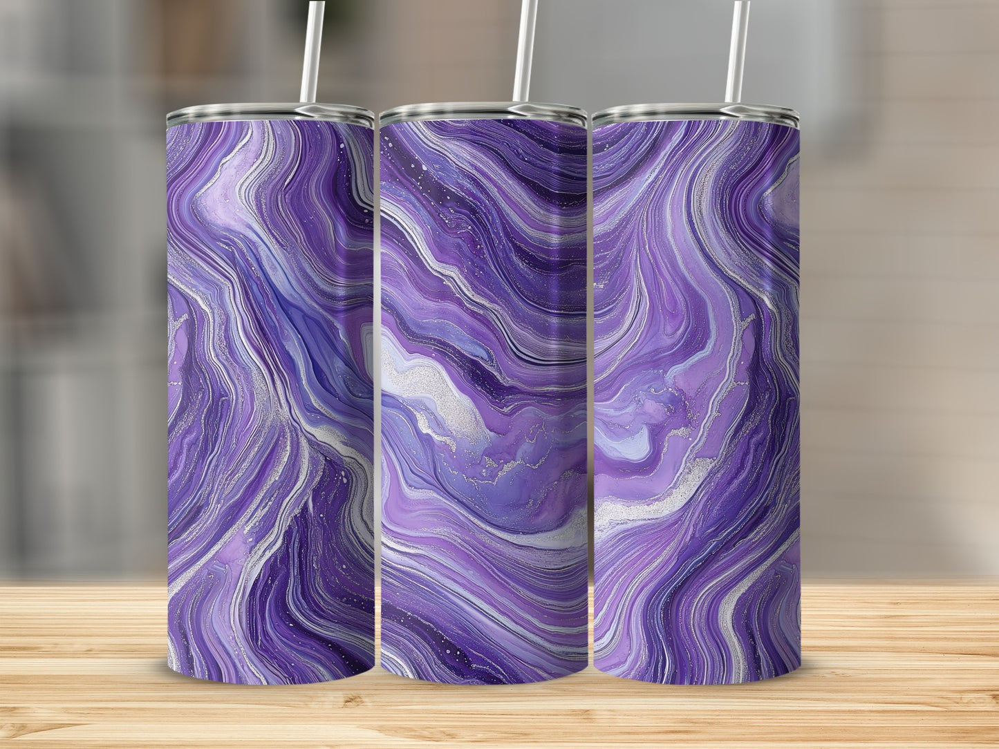 Violet Dreams Agate Stone Patterned Design Tumblers