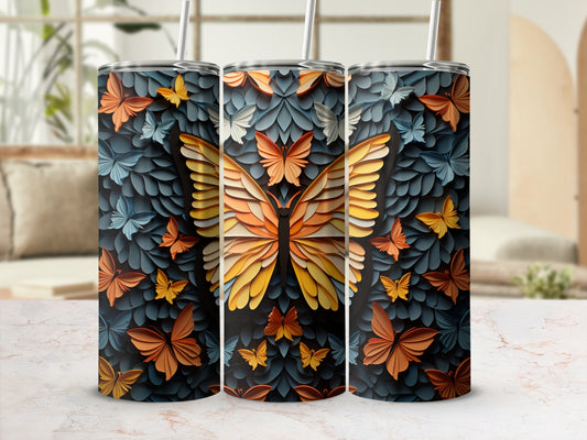 Layered Butterfly Paper Art Pattern Vibrant Colorful Design product type