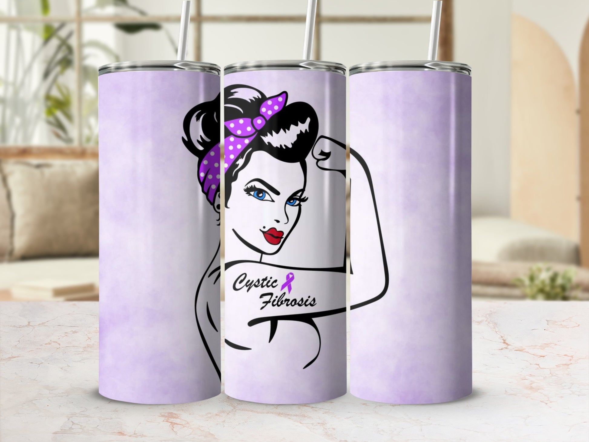 Cystic Fibrosis Awareness Tumbler with Retro Design