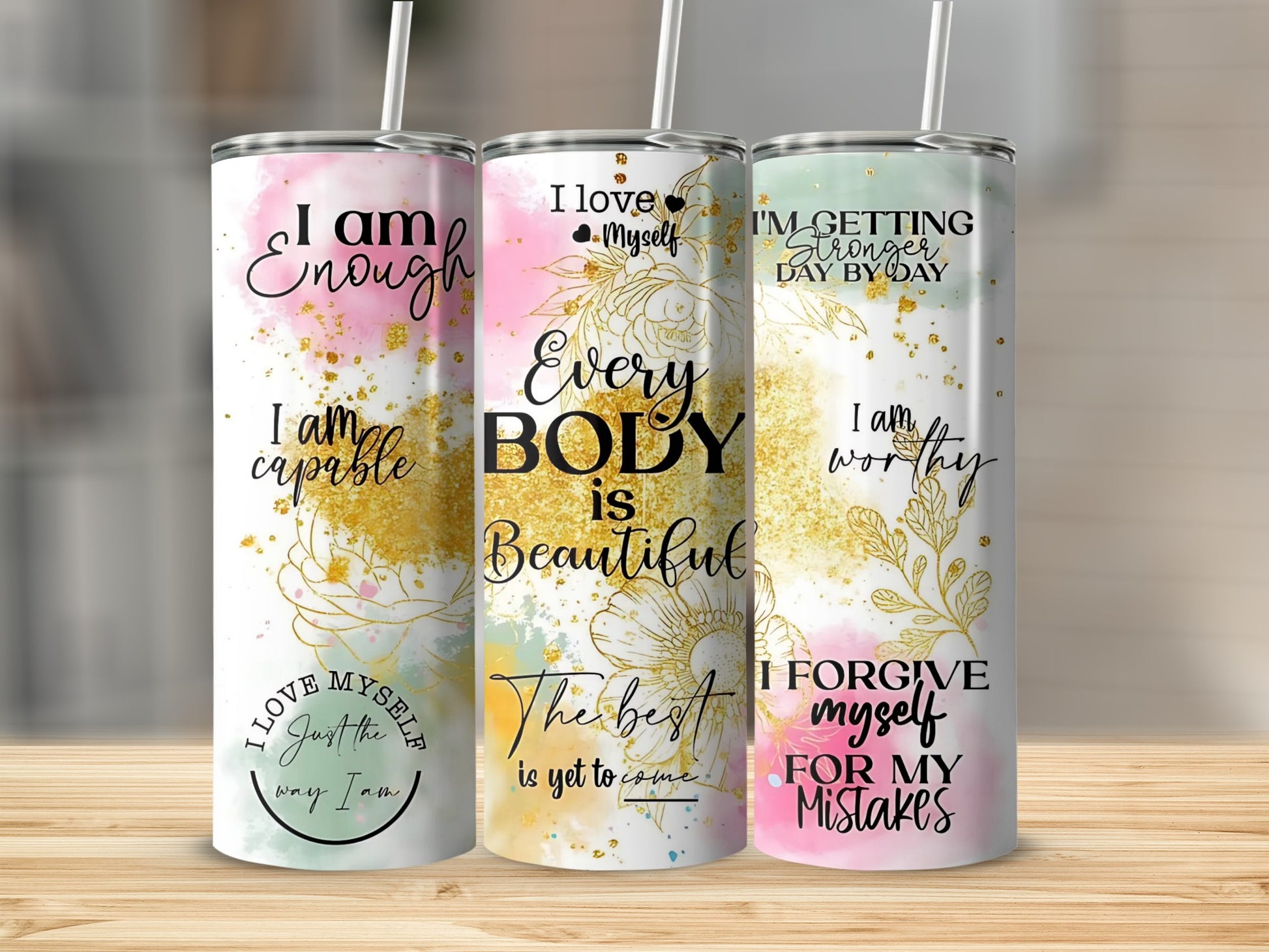Motivational Quotes Inspirational Tumbler Set