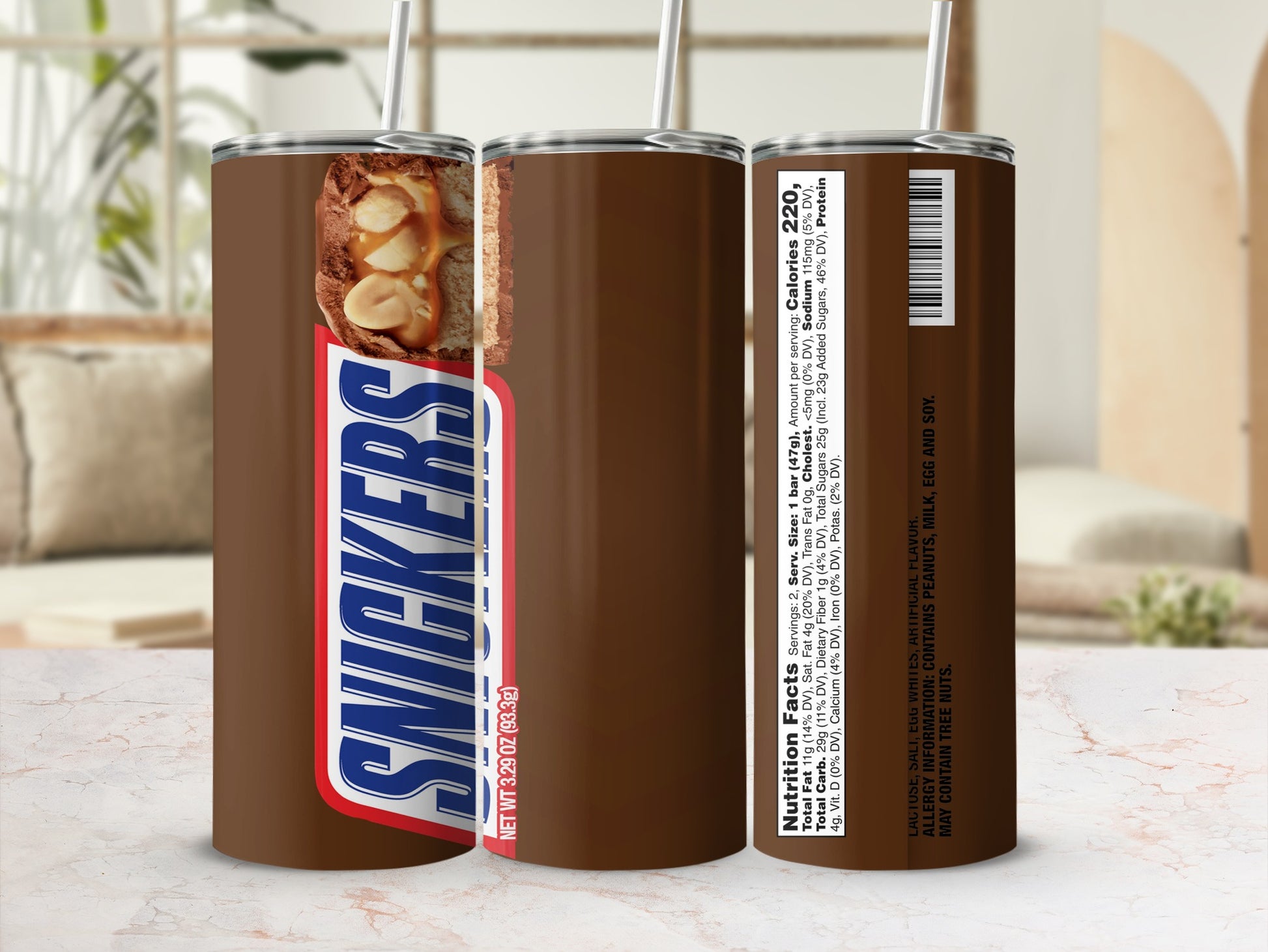 Snickers Candy Bar Design Nutrition Facts Label Tumbler product type