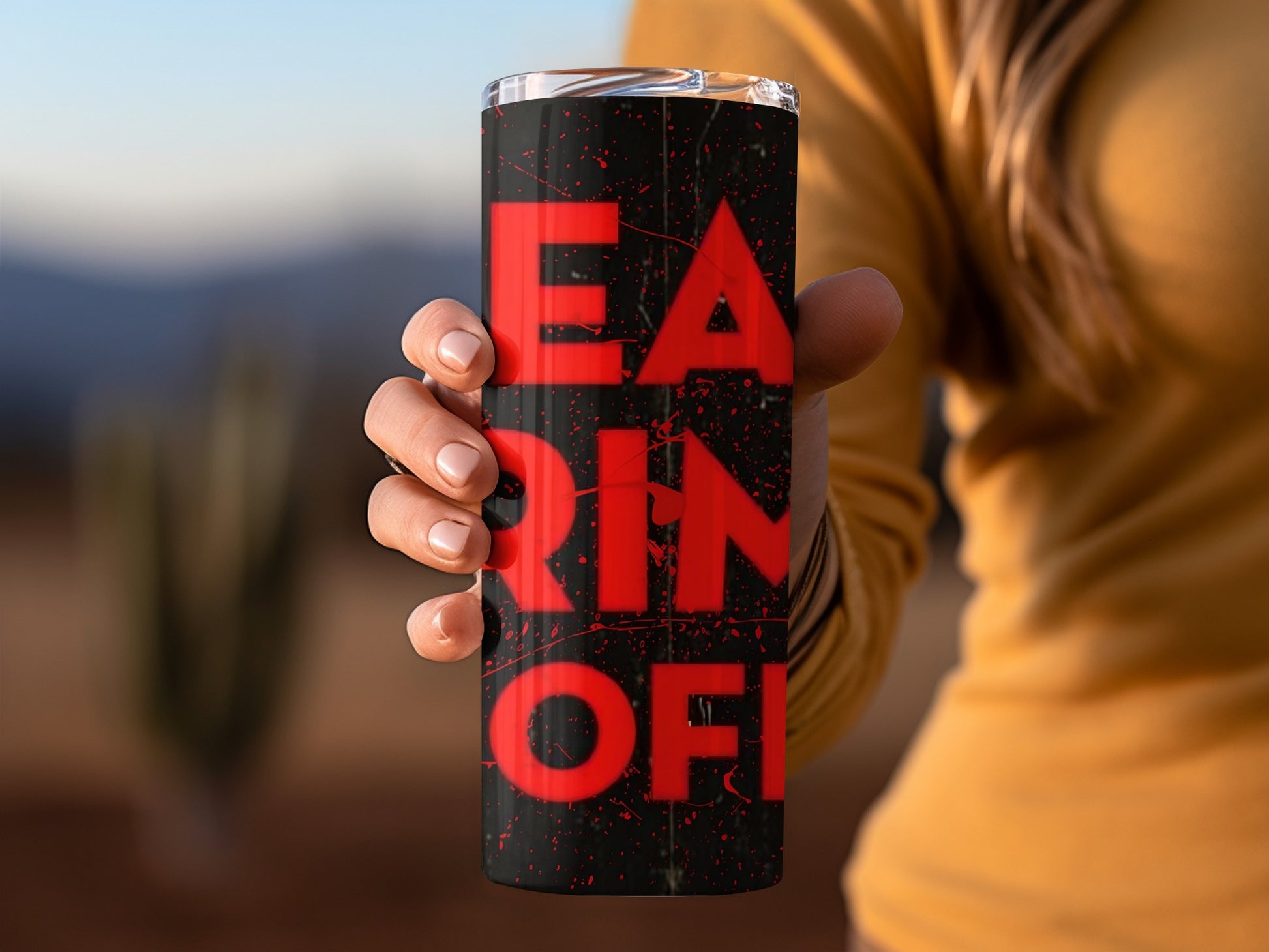 Bold Red Printed Design Insulated Tumbler Product