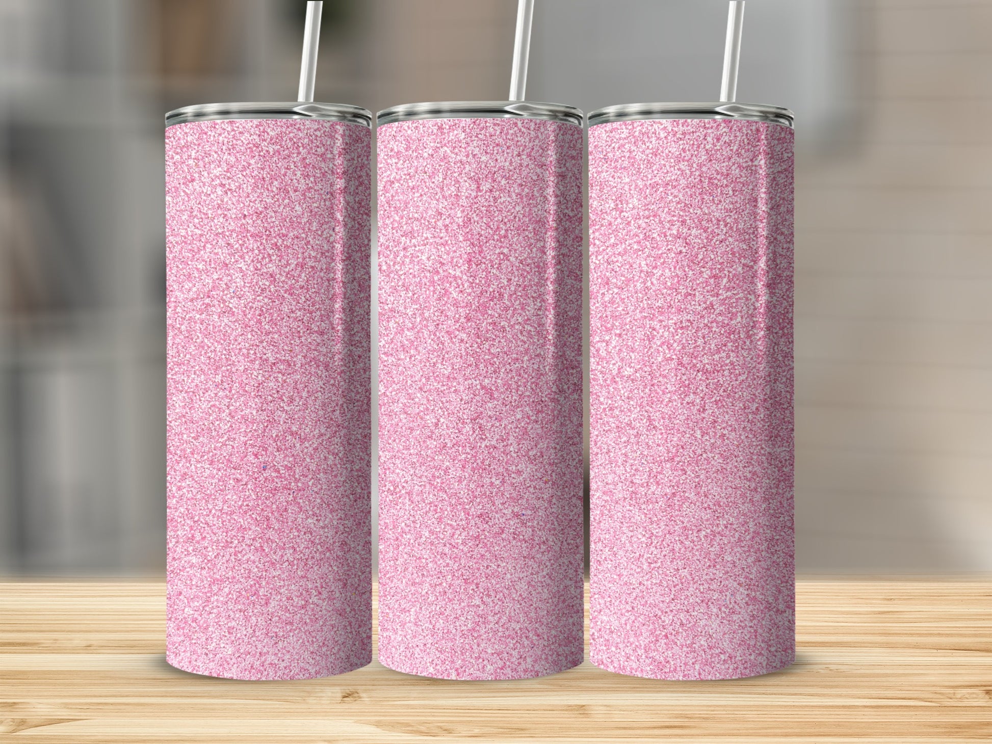 Sparkling Pink Glitter Design Travel Tumblers Product