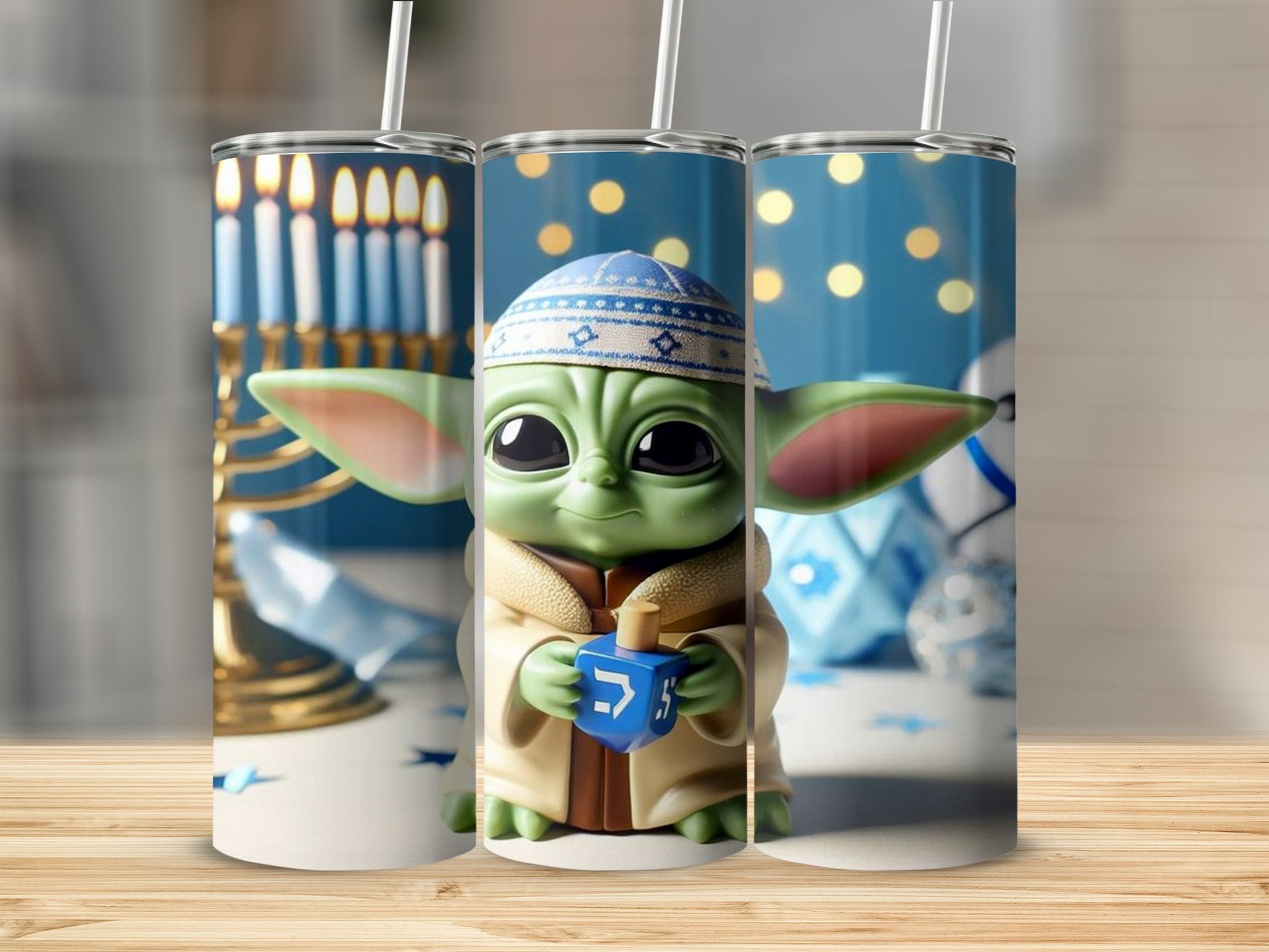 Hanukkah Baby Alien Tumbler Festive Holiday Drinkware
