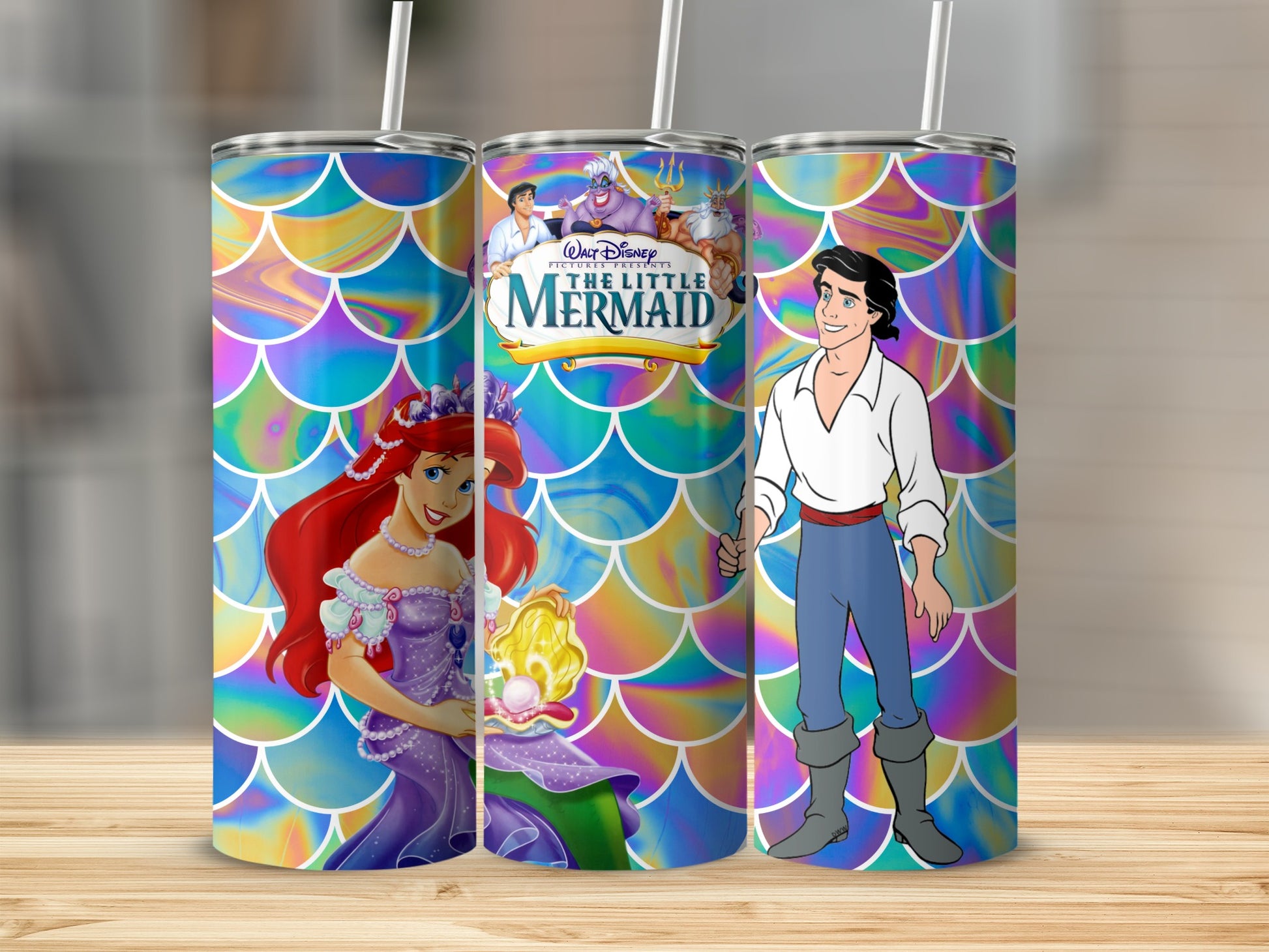 The Little Mermaid Colorful Scale Pattern Tumbler