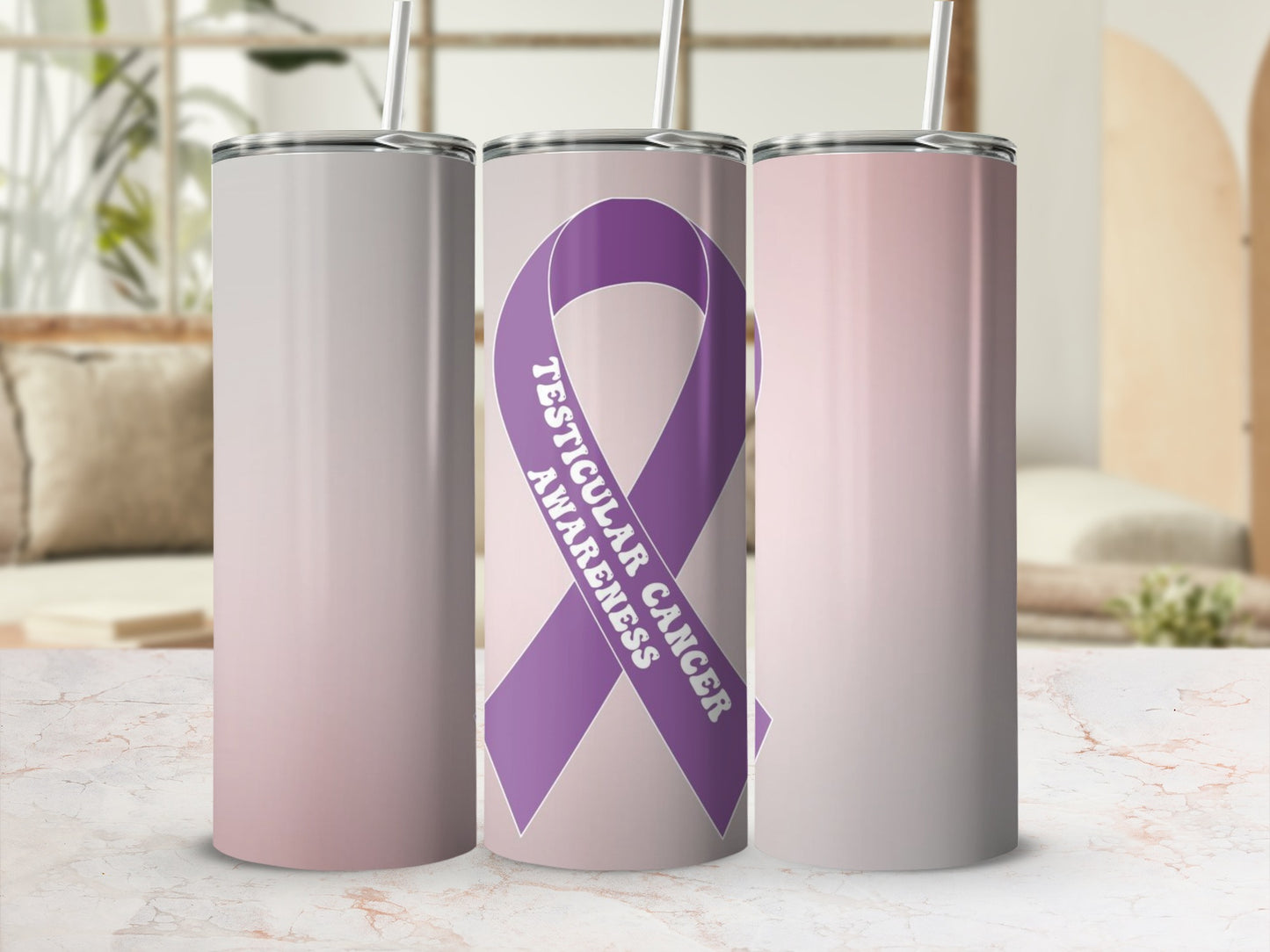 Testicular Cancer Awareness Ribbon Tumbler