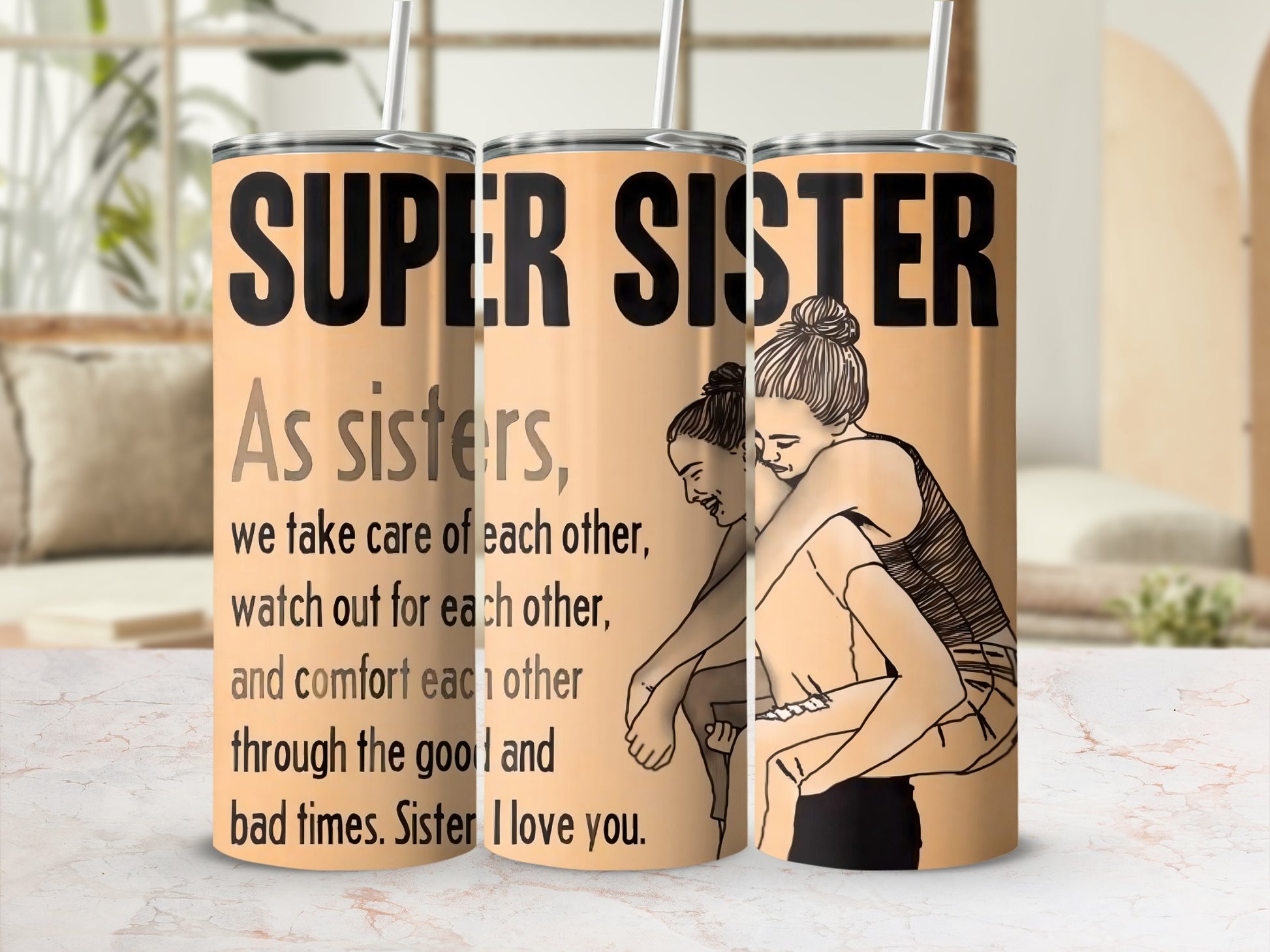 Super Sister Tumbler Unique Gift for Sisters
