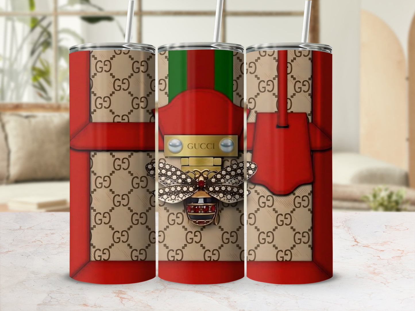 Stylish Designer-Inspired Travel Mug with Elegant Detailing