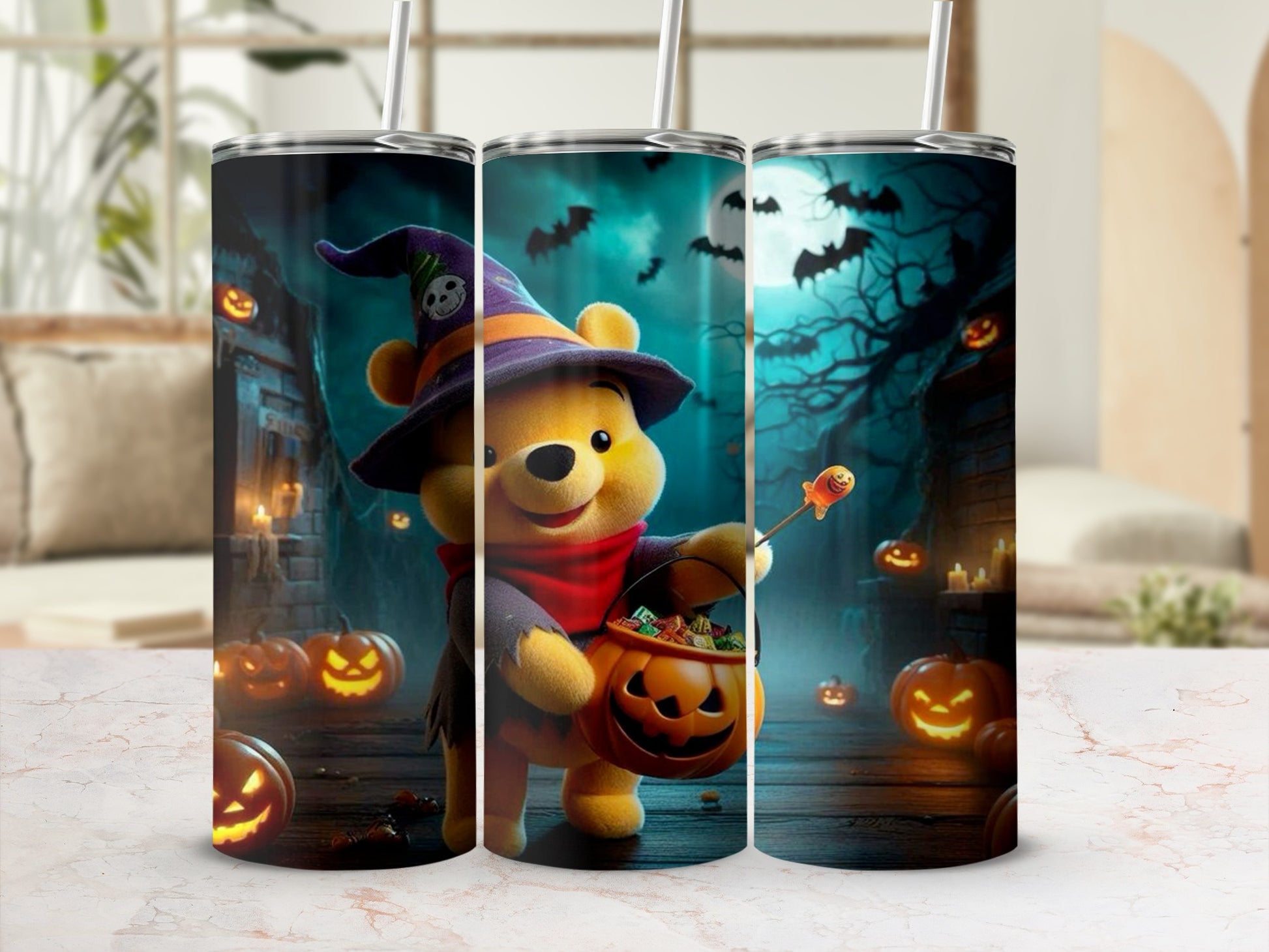 Cartoon Character Halloween Scene on Tumbler