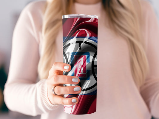 LA Clippers Basketball Logo In Wave Pattern Design Tumblers