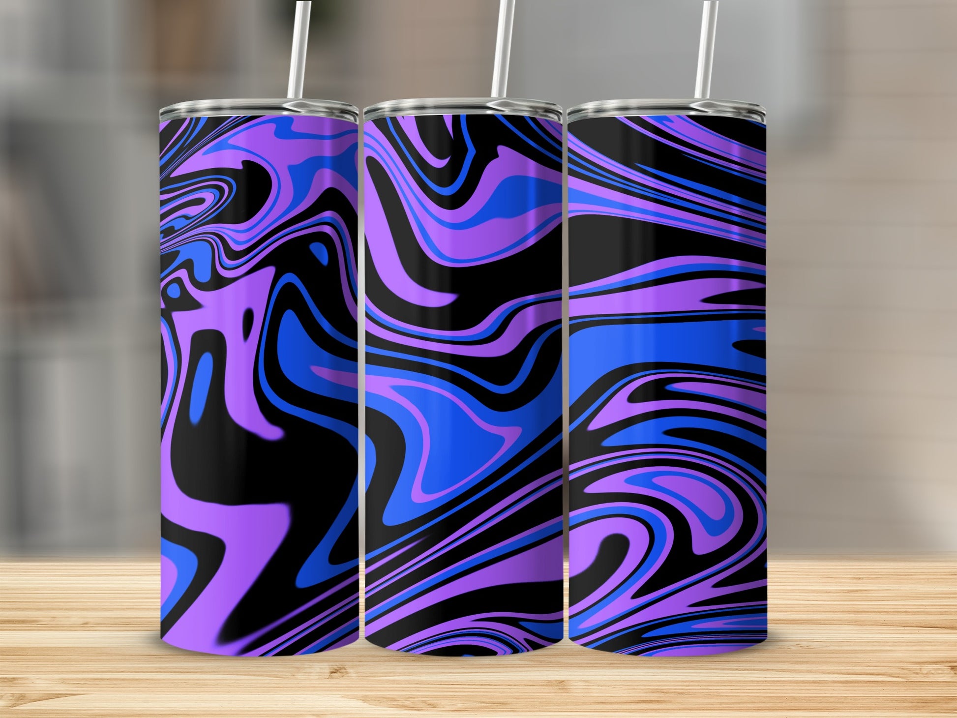 Purple and Blue Abstract Pattern Tumbler Product