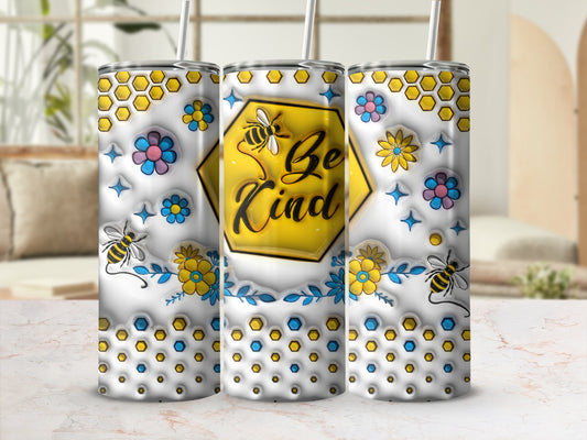 Bee Kind Honeycomb Bee Flower Star Tumbler product type