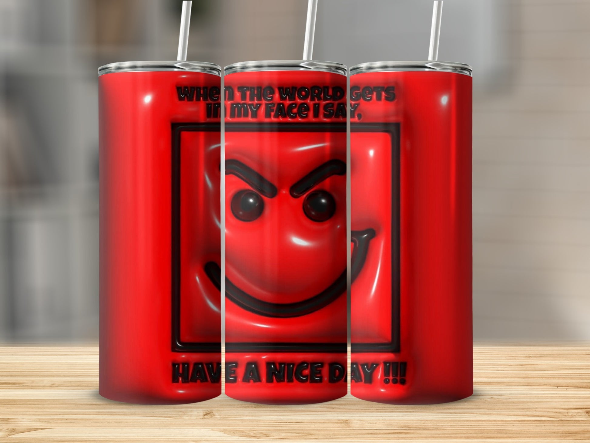 Have a Nice Day Funny Smiley Face Tumbler Design