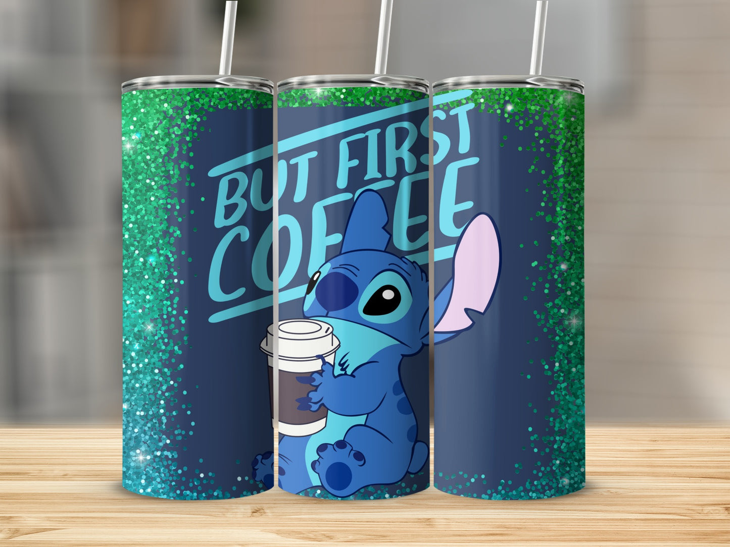 But First Coffee Blue Character Design Tumbler