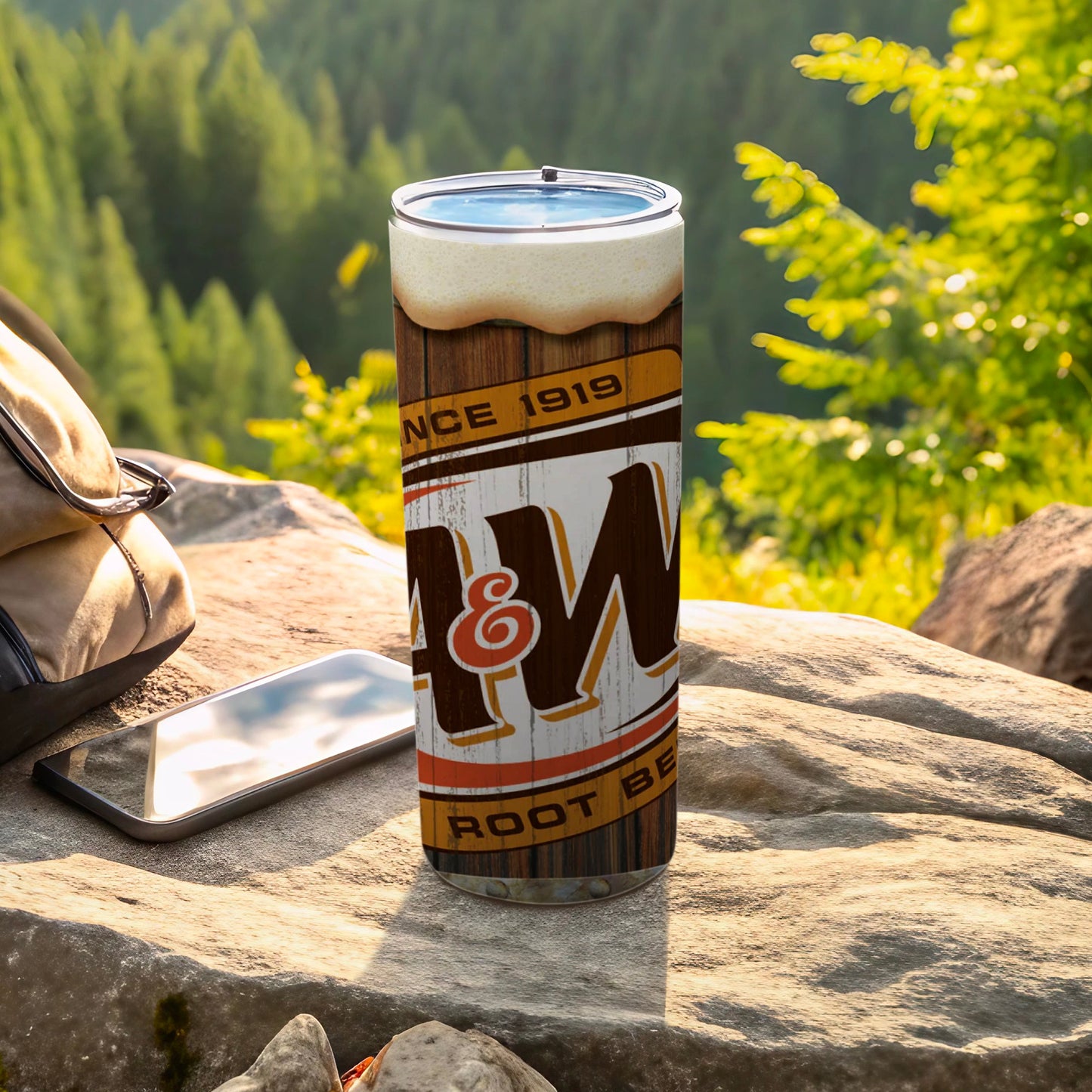 A&W Root Beer Since 1919 Wood Grain Travel Tumbler product type