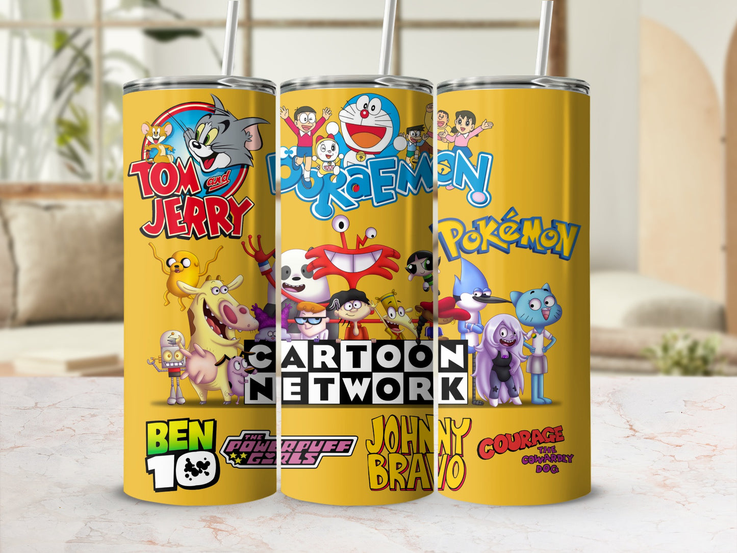 Cartoon Network Anime Kids Themed Design Metal Tumbler