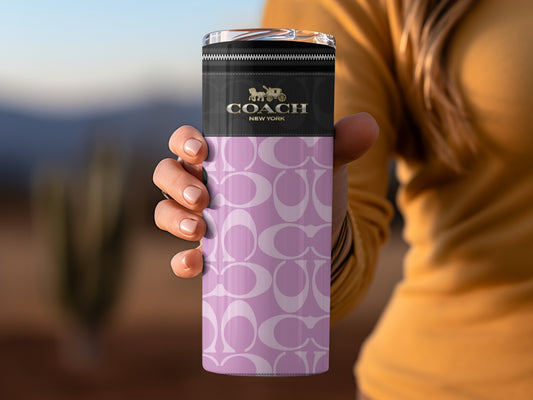 Coach New York Travel Mug with Purple Pattern