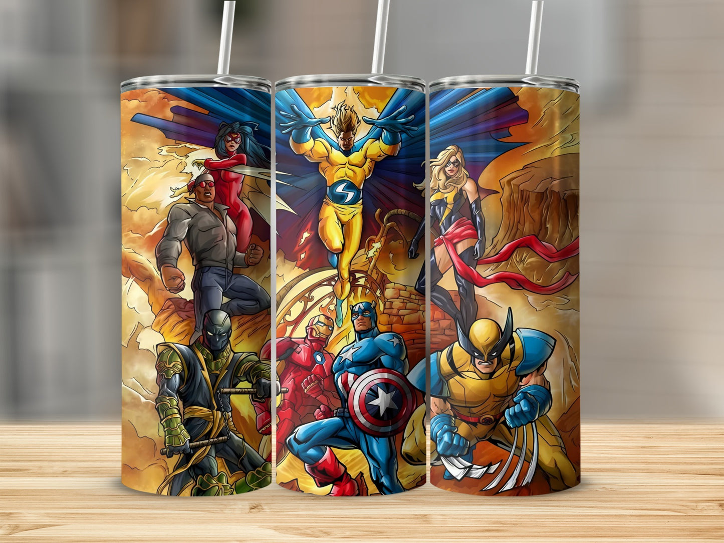 Superhero-Themed Design Tumbler for Beverage Enthusiasts