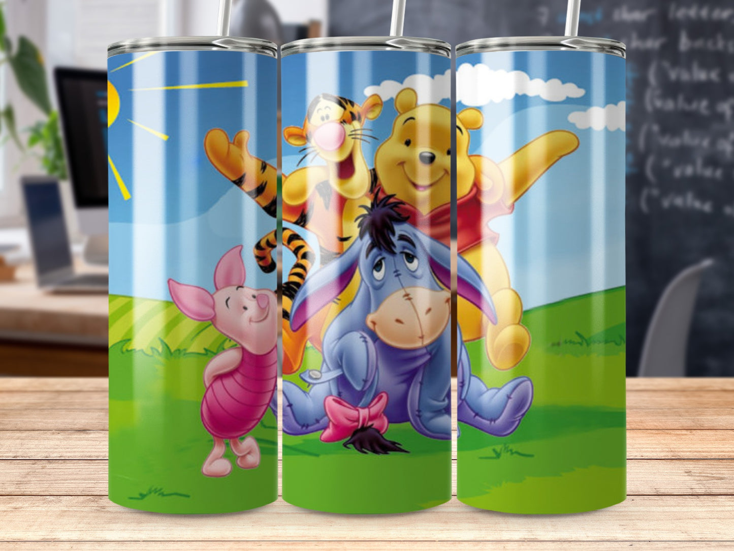 Cute Piglet Tigger Eeyore Winnie the Pooh Tumbler