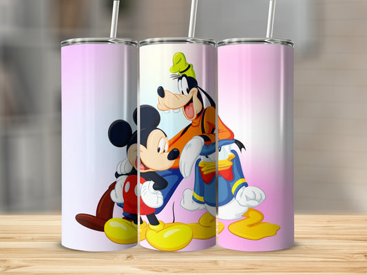 Mickey and Goofy Illustration Tumbler