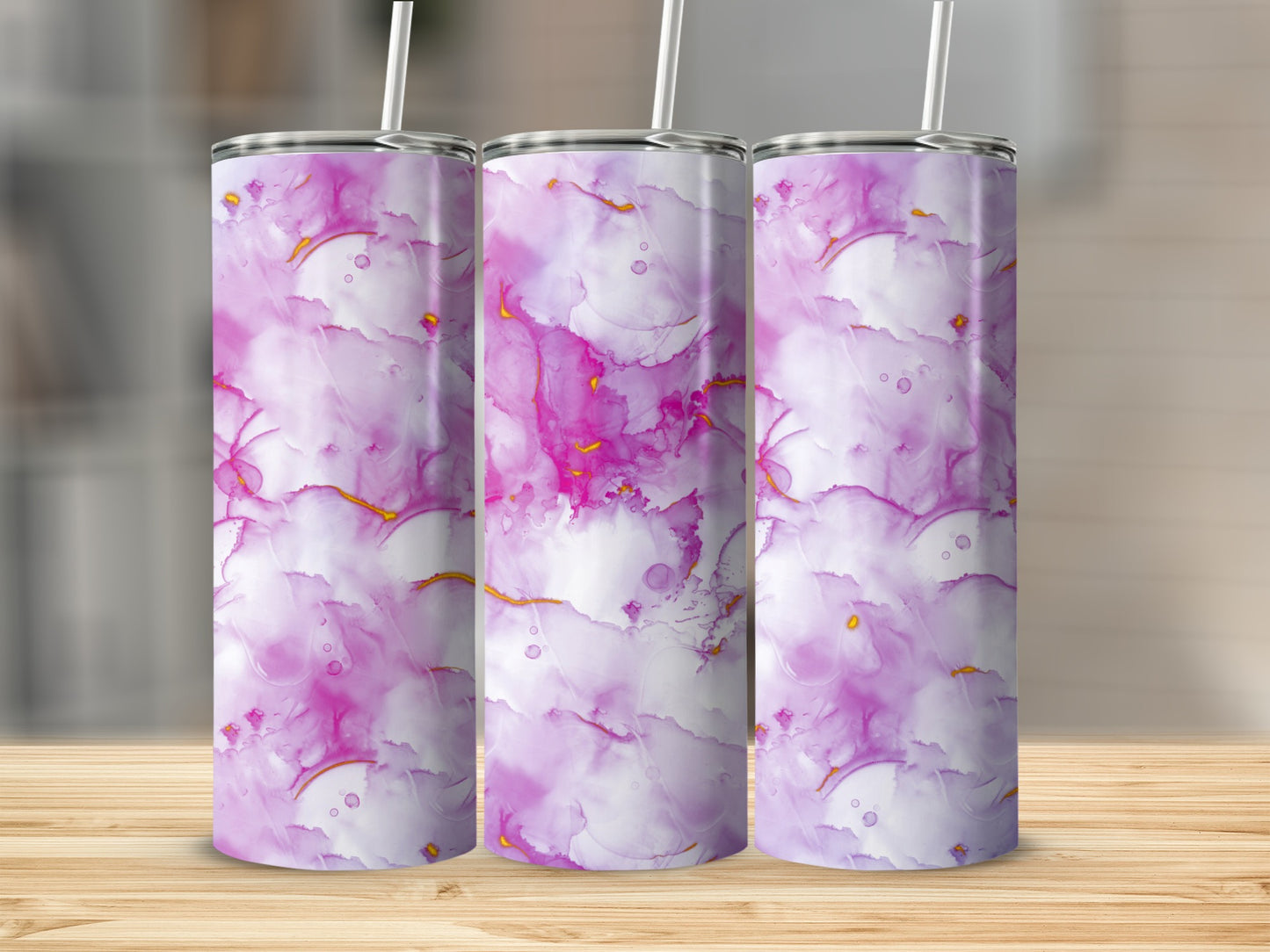 Delicate Pink White Abstract Art Design Pattern Tumblers