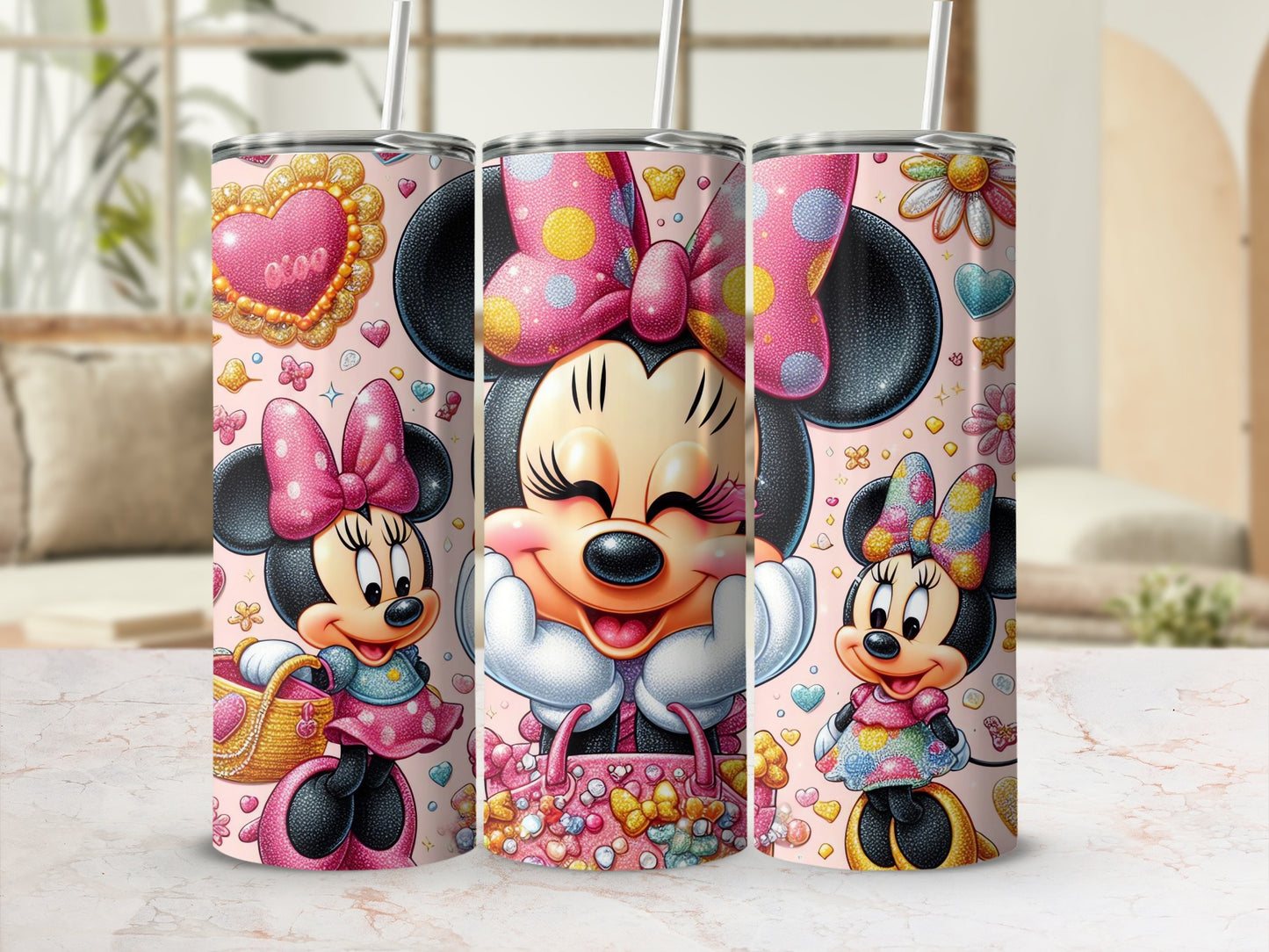 Adorable Minnie Mouse Pattern Insulated Tumbler