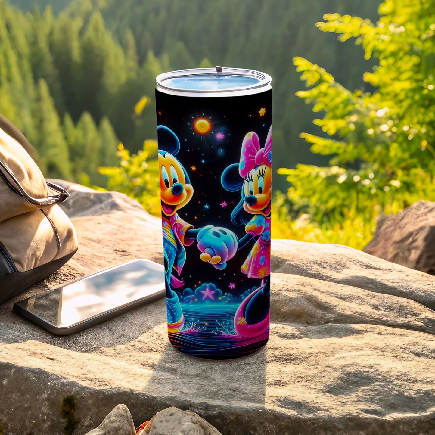 Vibrant Mickey and Minnie Mouse Scenic Tumbler
