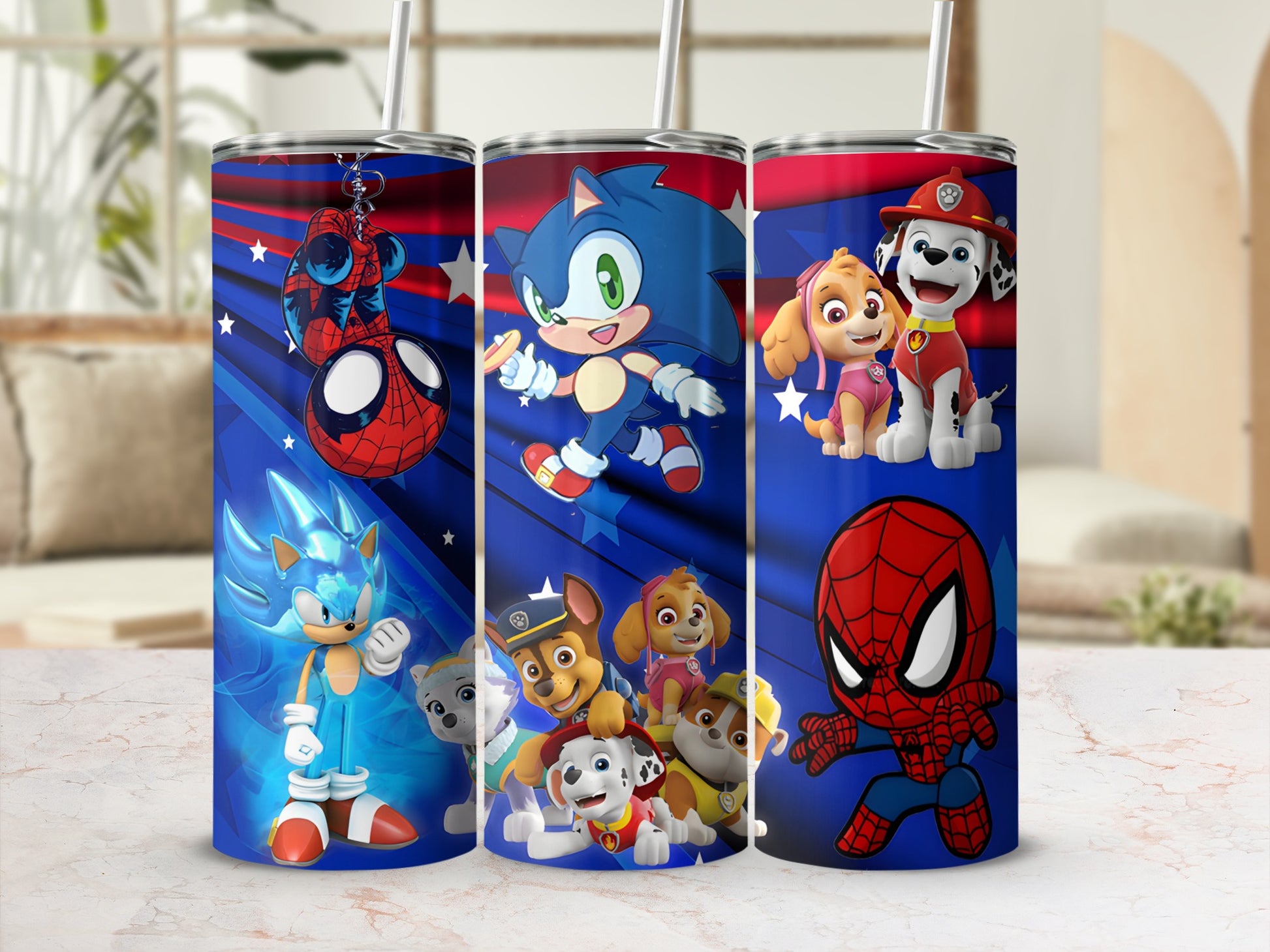 Colorful Character Print Tall Drinkware Collection