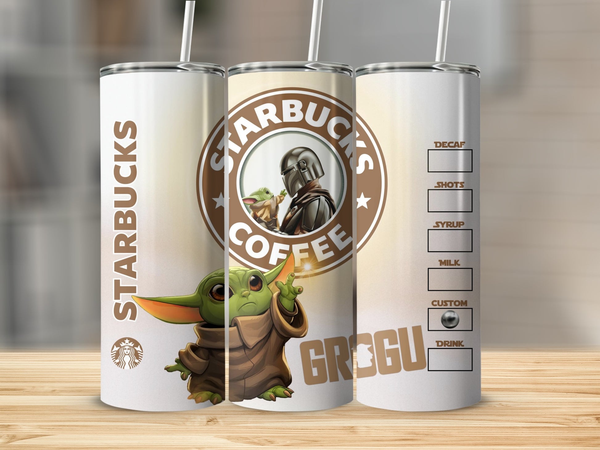 Starbucks Coffee Grogu Custom Drink Tumbler