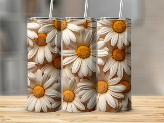 Cheerful Floral Daisies Design Insulated Tumbler