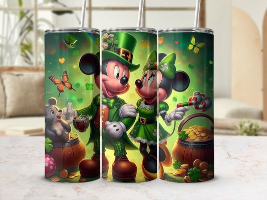 St. Patrick's Day Themed Mickey and Minnie Tumblers