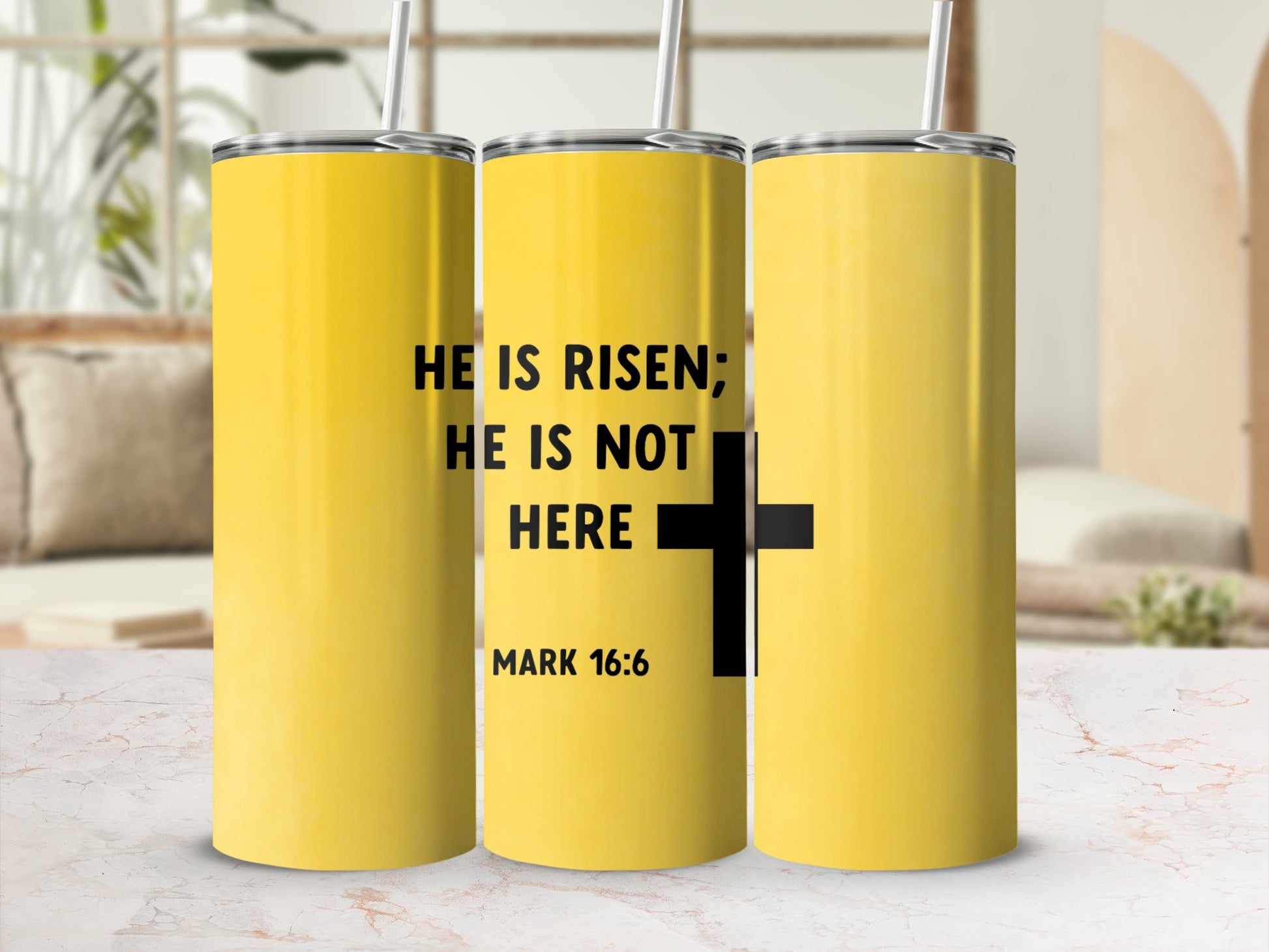 He is Risen He is Not Here Mark 16:6 tumbler