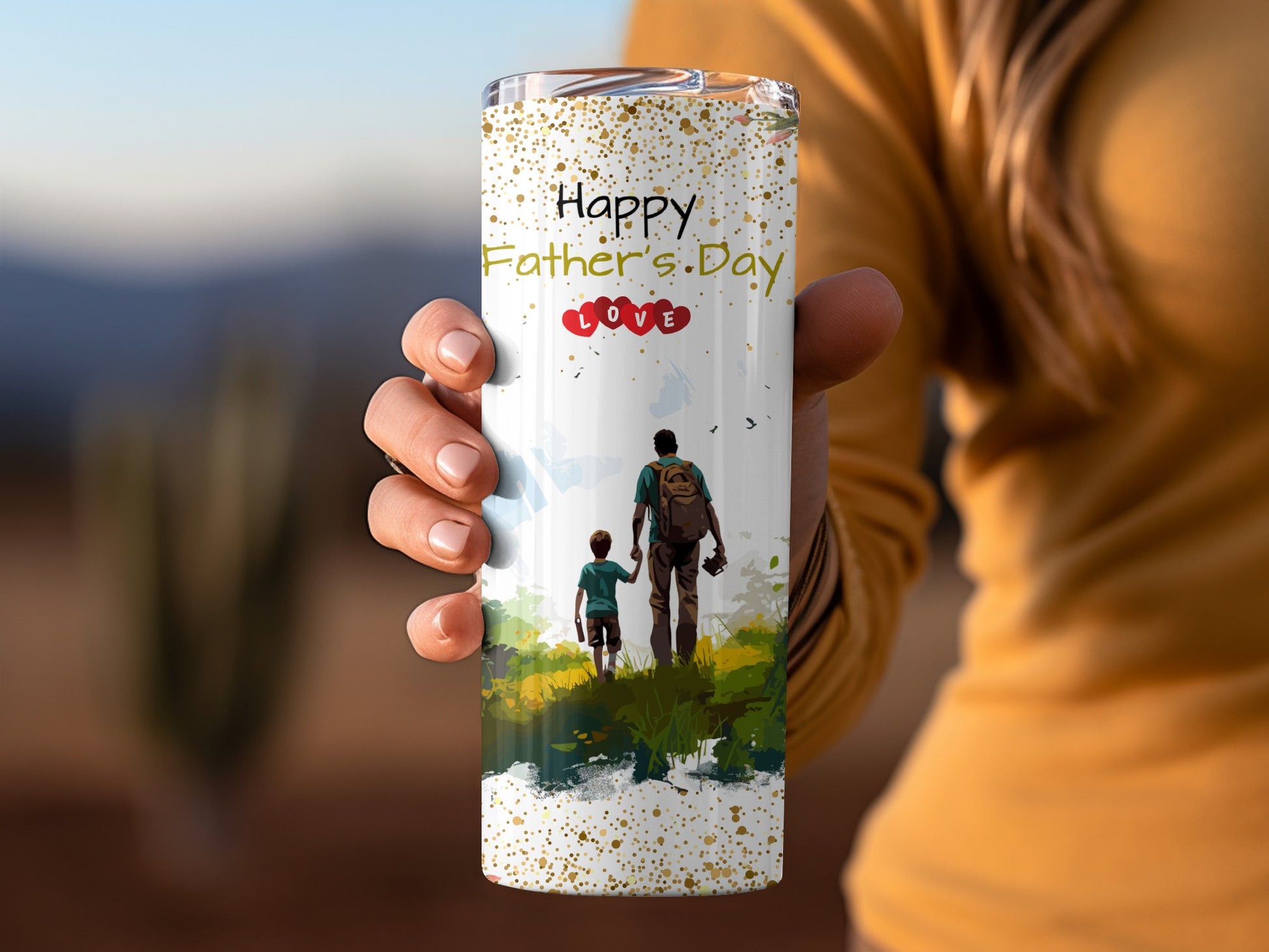 Happy Father's Day Love Custom Tumbler Gift White
