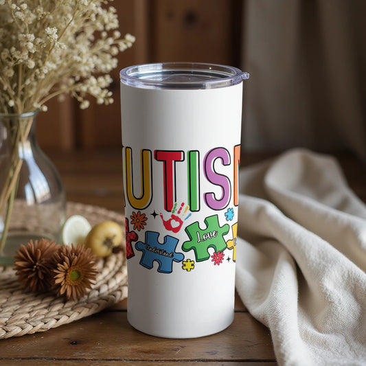 Autism Awareness Colorful Puzzle Design Tumbler